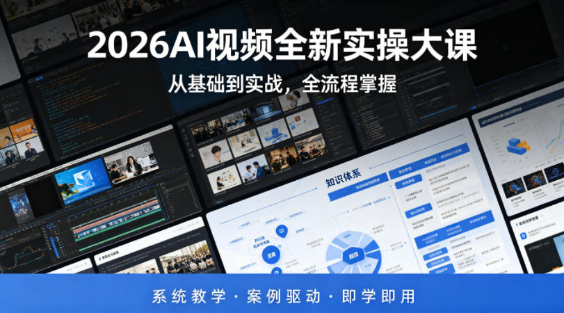 2026AI视频全新实操大课，从基础到实战，全流程掌握，系统教学·案例驱动·即学即用-翌晨科技网