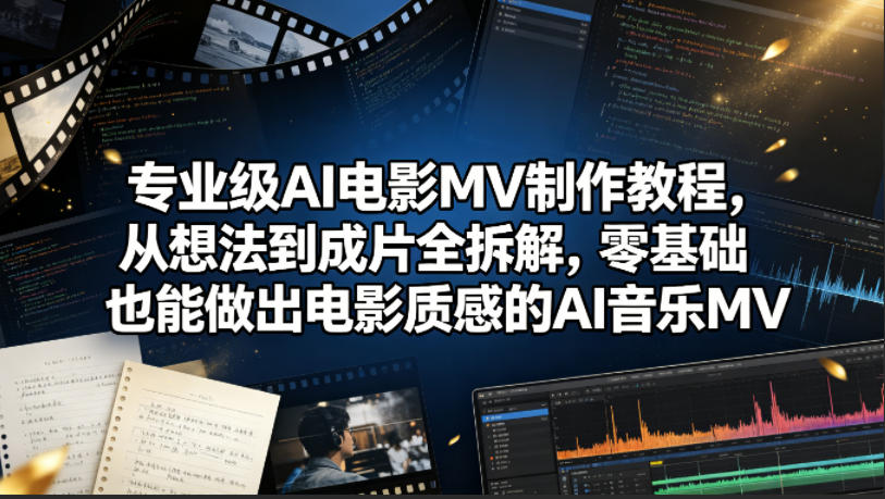 专业级AI电影MV制作教程，从想法到成片全拆解，零基础也能做出电影质感的AI音乐MV-翌晨科技网