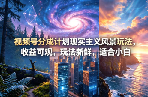 视频号分成计划现实主义风景玩法,收益可观,玩法新鲜,适合小白-翌晨科技网