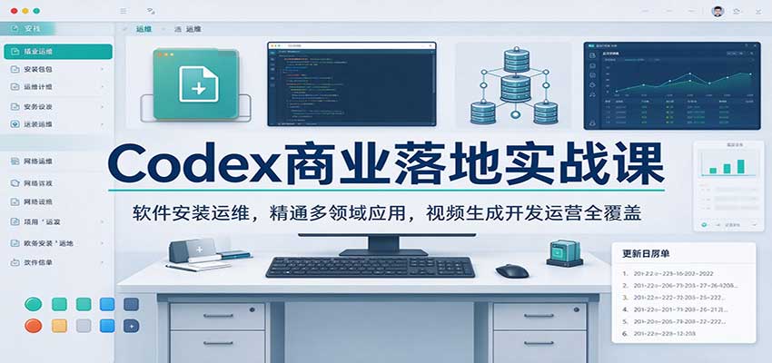 Codex商业落地实战课：软件安装运维，精通多领域应用，视频生成开发运营全覆盖-翌晨科技网