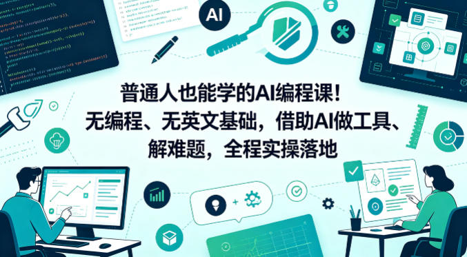 普通人也能学的AI编程课！无编程、无英文基础，借助AI做工具、解难题，全程实操落地-翌晨科技网