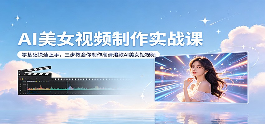 AI美女视频制作实战课:零基础快速上手,三步教会你制作高清爆款AI美女短视频-翌晨科技网