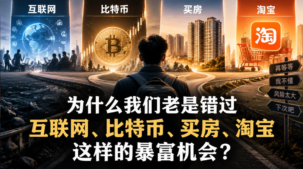 某社群付费文章：为什么我们老是错过互联网、比特币、买房、淘宝这样的暴富机会？-翌晨科技网