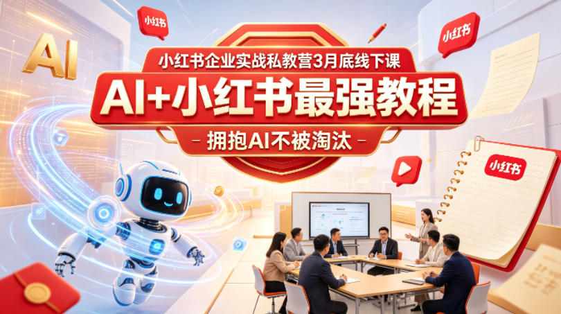小红书企业实战私教营3月底线下课，AI+小红书最强教程，拥抱AI不被淘汰-翌晨科技网