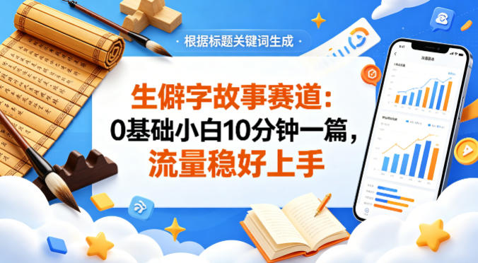 公众号流量主——生僻字故事赛道，流量稳，好上手，0基础小白也能10分钟一篇-翌晨科技网