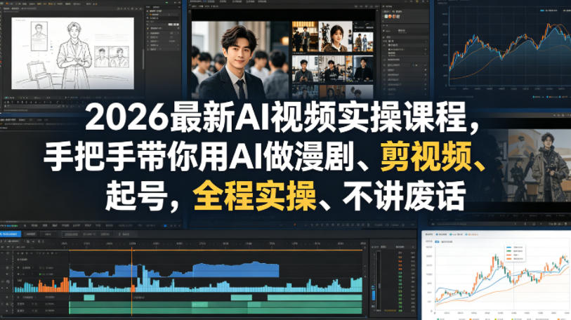 2026最新AI视频实操课程，手把手带你用AI做漫剧、剪视频、起号，全程实操、不讲废话-翌晨科技网