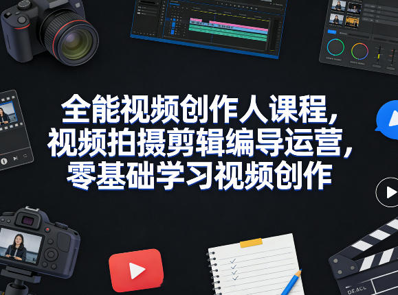 全能视频创作人课程，视频拍摄剪辑编导运营，零基础学习视频创作（更新2026年4月）-翌晨科技网
