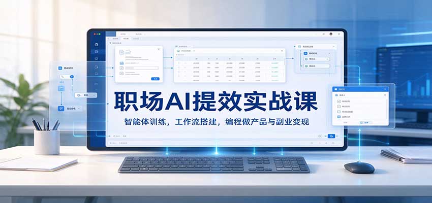 职场AI提效实战课：智能体训练，工作流搭建，编程做产品与副业变现-翌晨科技网