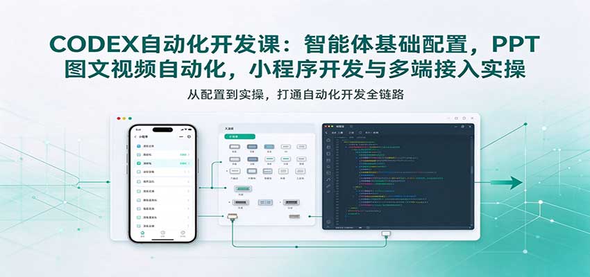 CODEX自动化开发课：智能体基础配置，PPT图文视频自动化，小程序开发与多端接入实操-翌晨科技网