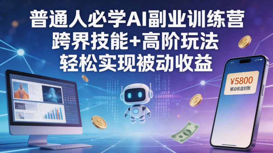 普通人必学AI副业训练营跨界技能+高阶玩法轻松实现被动收益-翌晨科技网