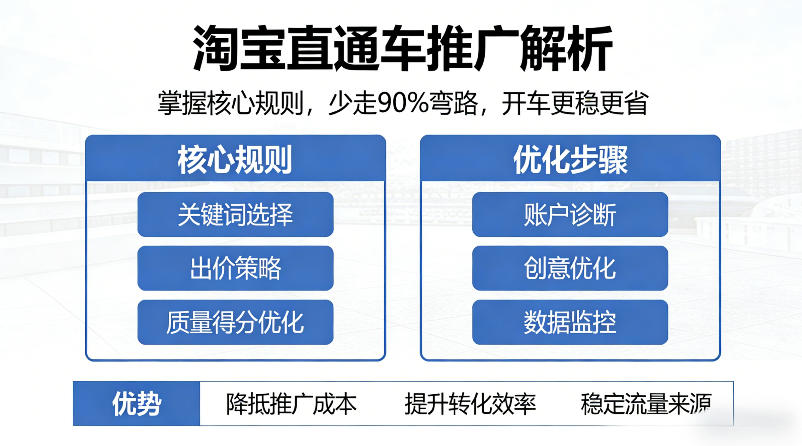 淘宝直通车推广解析，掌握核心规则，少走90%弯路，开车更稳更省-翌晨科技网