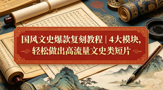 国风文史爆款复刻教程｜4大模块，轻松做出高流量文史类短片-翌晨科技网