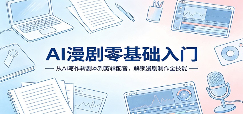 AI漫剧零基础入门：从AI写作转剧本到剪辑配音，解锁漫剧制作全技能-翌晨科技网