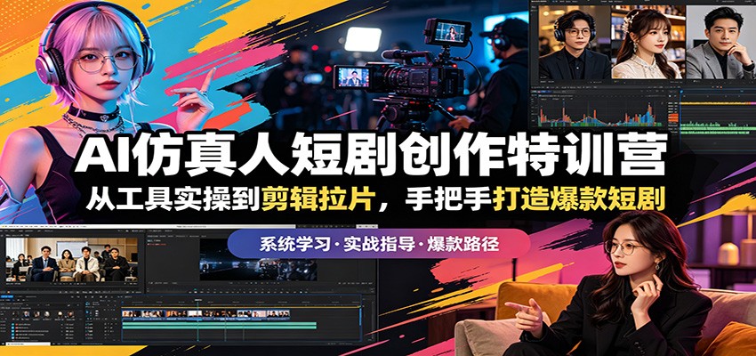 AI仿真人短剧创作特训营：从工具实操到剪辑拉片，手把手打造爆款短剧-翌晨科技网