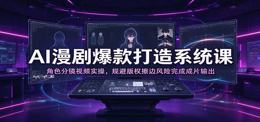 AI漫剧爆款打造系统课：角色分镜视频实操，规避版权擦边风险完成成片输出-翌晨科技网