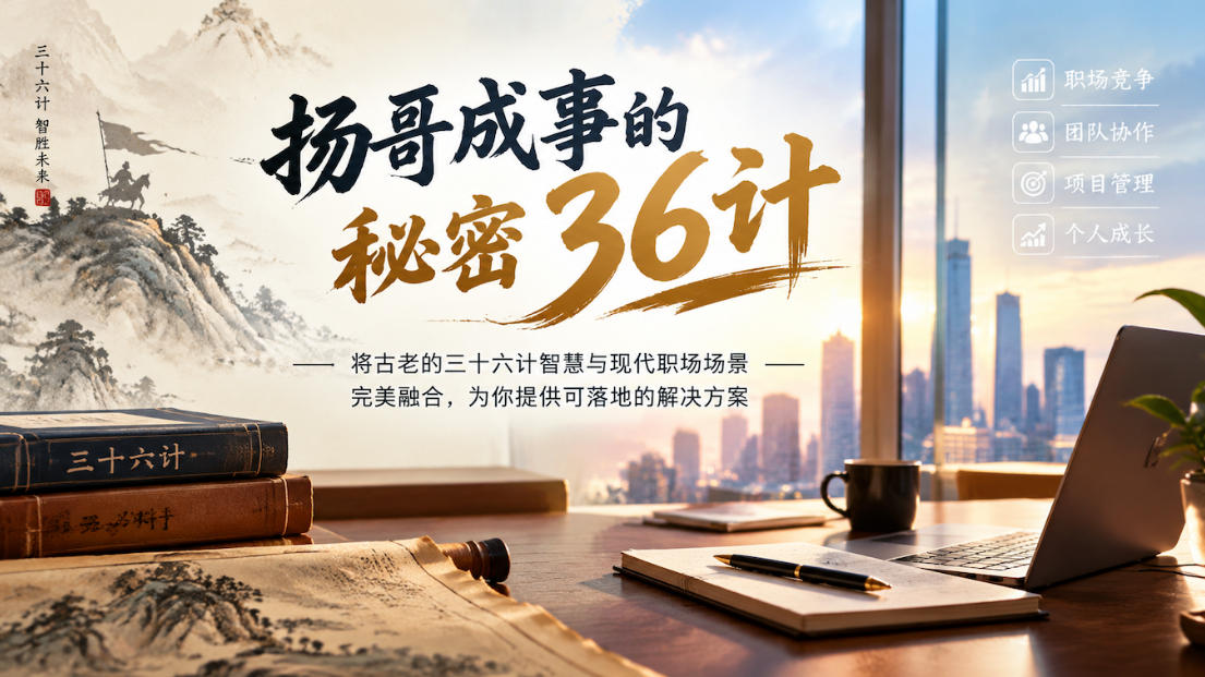 扬哥成事的秘密36计,将古老的三十六计智慧与现代职场场景完美融合,为你提供可落地的解决方案-翌晨科技网