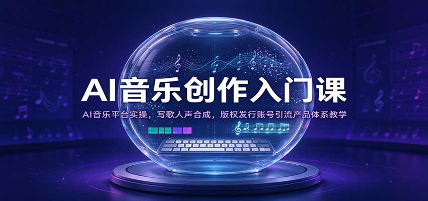 AI音乐创作入门课：AI音乐平台实操，写歌人声合成，版权发行账号引流产品体系教学-翌晨科技网