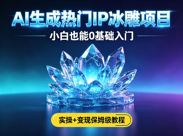 AI生成热门ip冰雕项目,小白也能0基础入门,实操+变现保姆级教程-翌晨科技网