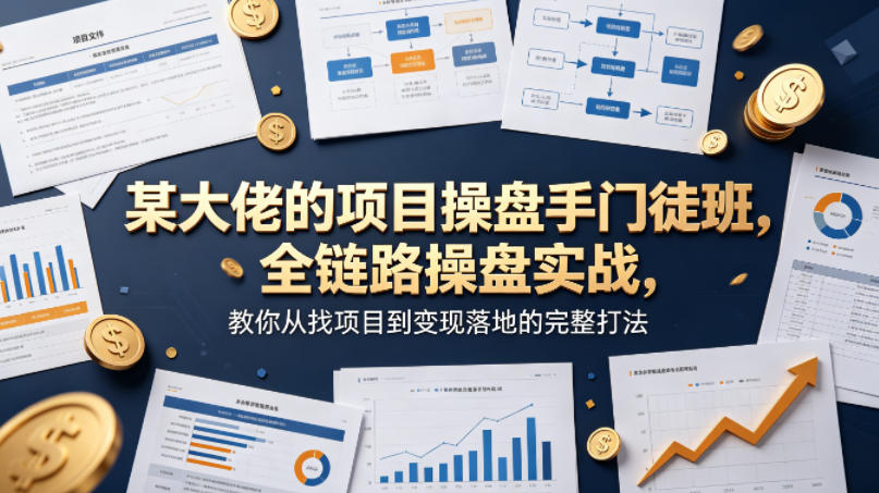 某大佬的项目操盘手门徒班，全链路操盘实战，教你从找项目到变现落地的完整打法-翌晨科技网
