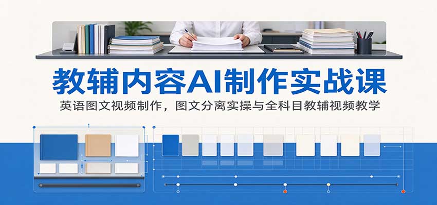 AI制作教辅内容实战课：英语图文视频制作，图文分离实操与全科目教辅视频教学-翌晨科技网