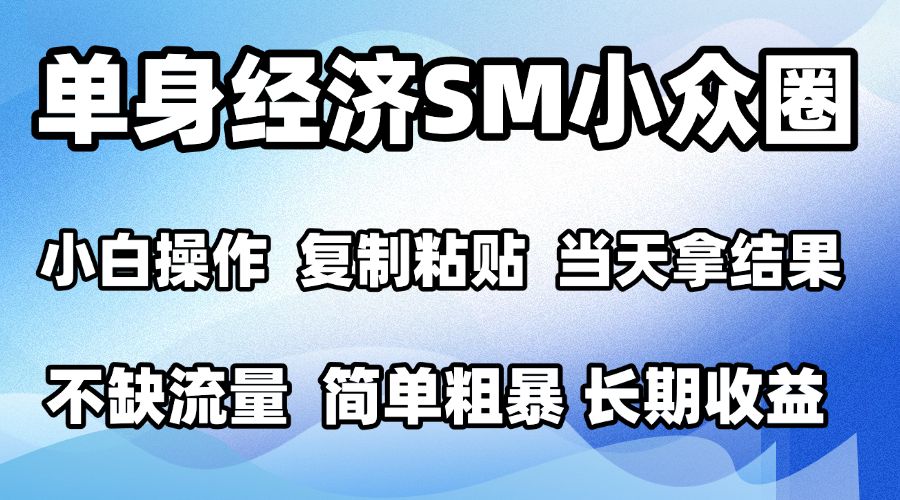 2026最新小众SM男粉情感赛道，十分钟见收益，单日2000＋小白也能当天上手，可批量放大-翌晨科技网
