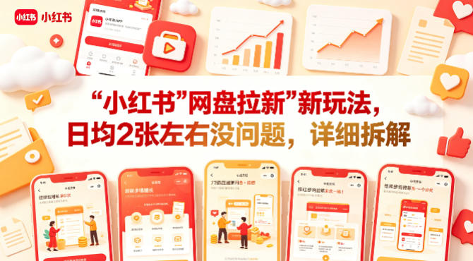 小红书【网盘拉新】新玩法,日均2张左右没问题,详细拆解-翌晨科技网
