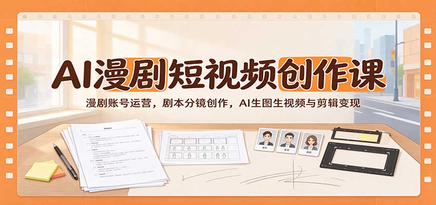 AI漫剧短视频创作课：漫剧账号运营，剧本分镜创作，AI生图生视频与剪辑变现-翌晨科技网