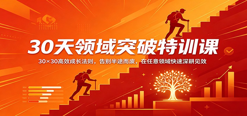 30天领域突破特训课：30×30高效成长法则，告别半途而废，在任意领域快速深耕见效-翌晨科技网