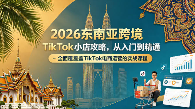 2026东南亚跨境TikTok小店攻略，从入门到精通、全面覆盖TikTok电商运营的实战课程（更新4月）-翌晨科技网