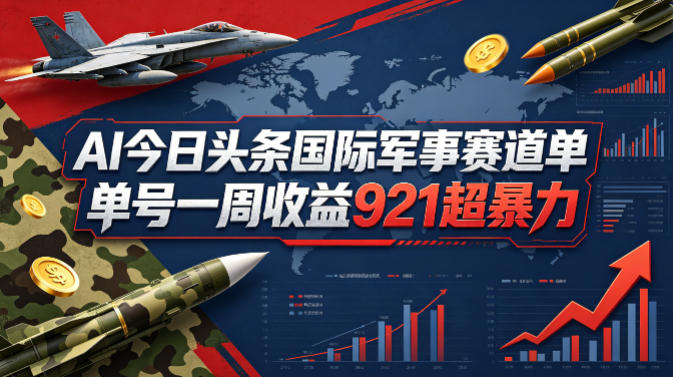 AI今日头条国际军事赛道，单号一周收益921，超暴力-翌晨科技网