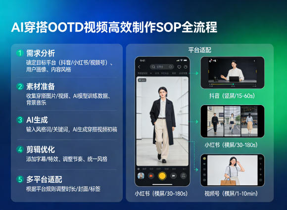 AI穿搭OOTD视频高效制作SOP全流程，适配抖音小红书视频号全平台-翌晨科技网
