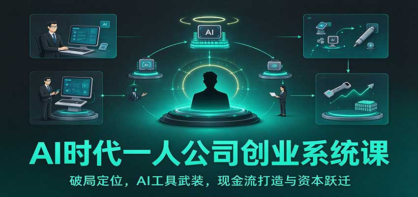 AI时代一人公司创业系统课:破局定位,AI工具武装,现金流打造与资本跃迁-翌晨科技网