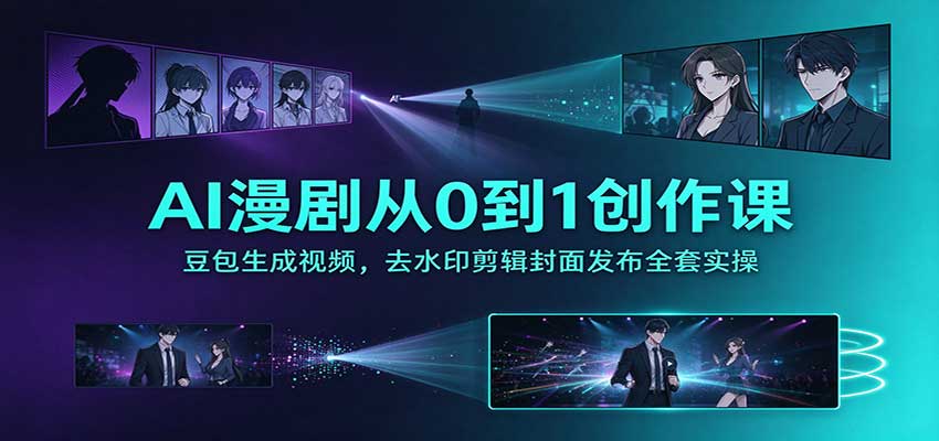 AI漫剧从0到1创作课：豆包生成视频，去水印剪辑封面发布全套实操-翌晨科技网