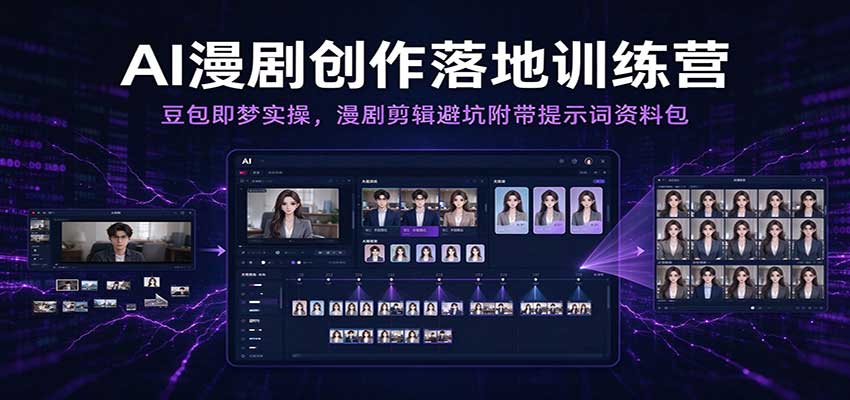 AI漫剧创作落地训练营：豆包即梦实操，漫剧剪辑避坑附带提示词资料包（更新）-翌晨科技网