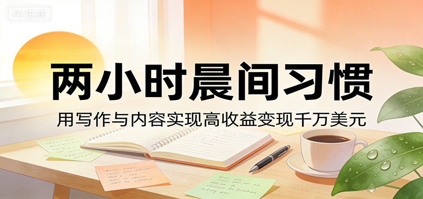 付费文章:两小时晨间习惯,用写作与内容实现高收益变现千万美元-翌晨科技网