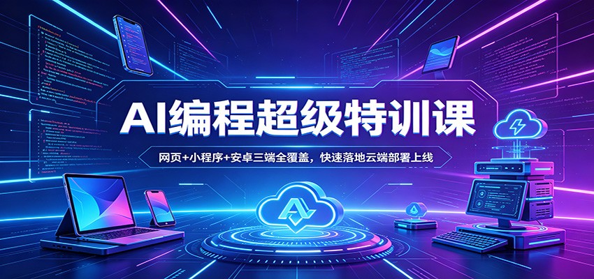 AI编程超级特训课：网页+小程序+安卓三端全覆盖，快速落地云端部署上线-翌晨科技网