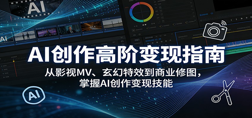 AI创作高阶变现指南：从影视MV、玄幻特效到商业修图，掌握AI创作变现技能-翌晨科技网