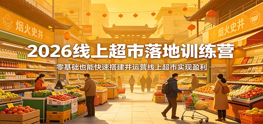 2026线上超市落地训练营，零基础也能快速搭建并运营线上超市实现盈利-翌晨科技网