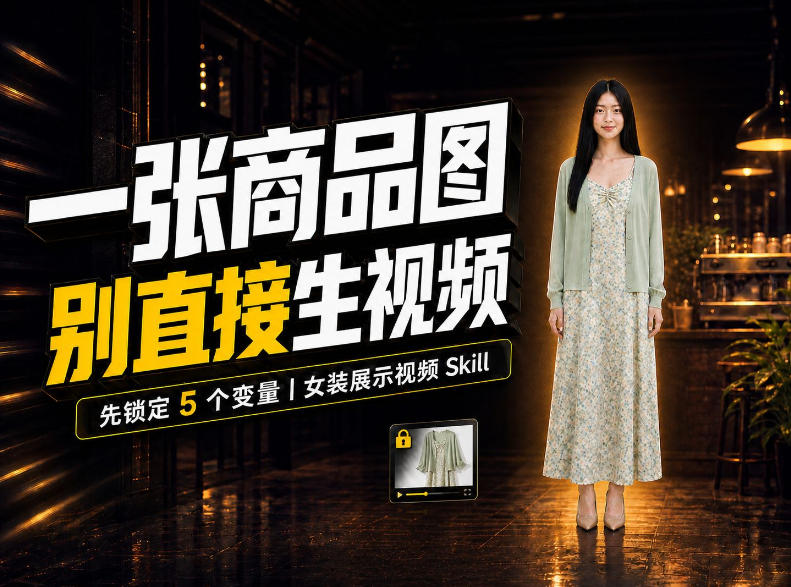 女装AI视频总翻车？问题不在提示词，女装展示视频Skill先锁定5个变量！-翌晨科技网