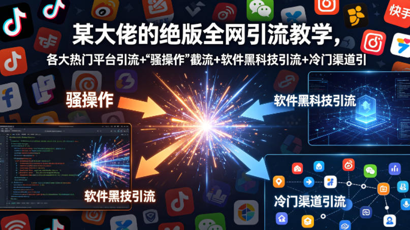 某大佬的绝版全网引流教学，各大热门平台引流+”骚操作”截流+软件黑科技引流+冷门渠道引流等-翌晨科技网