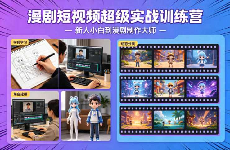 漫剧短视频超级实战训练营，新人小白到漫剧制作大师-翌晨科技网