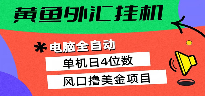 黄鱼外汇挂机：全自动赚美金、自动交易、风口项目-翌晨科技网