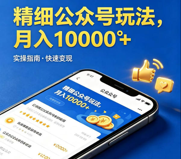 精细化公众号玩法，我们给你提供文章，你来负责发布，收益可观，月入1W+【揭秘】-翌晨科技网