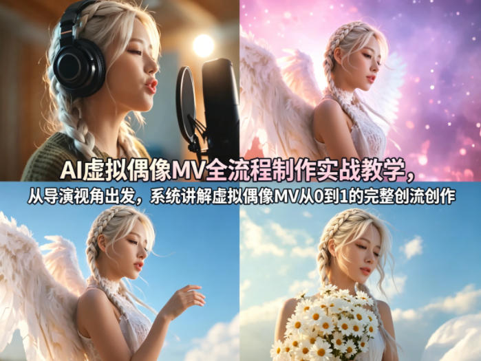 AI虚拟偶像MV全流程制作实战教学，从导演视角出发，系统讲解虚拟偶像MV从0到1的完整创作流程-翌晨科技网