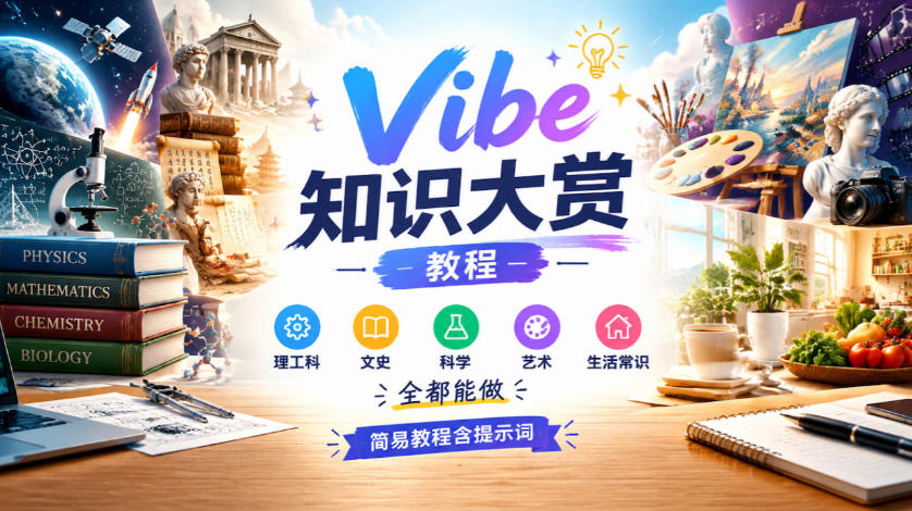 Vibe知识大赏教程，理工科、文史、科学、艺术、生活常识全都能做，简易教程含提示词-翌晨科技网