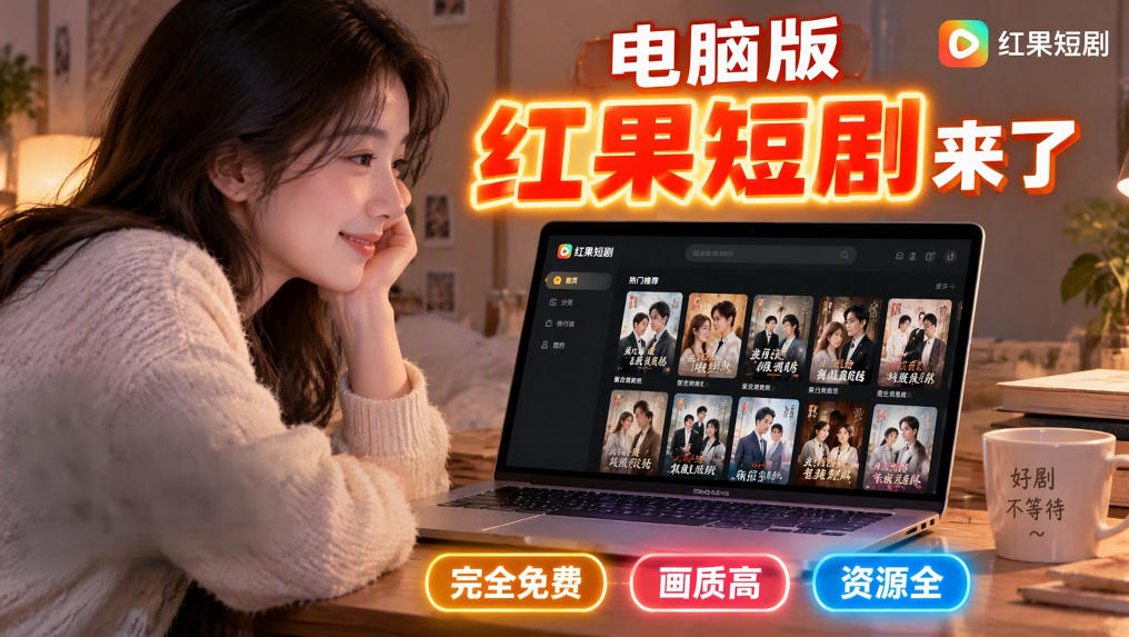手机看短剧费眼？电脑版红果短剧来了，完全免费、画质高、资源全-翌晨科技网