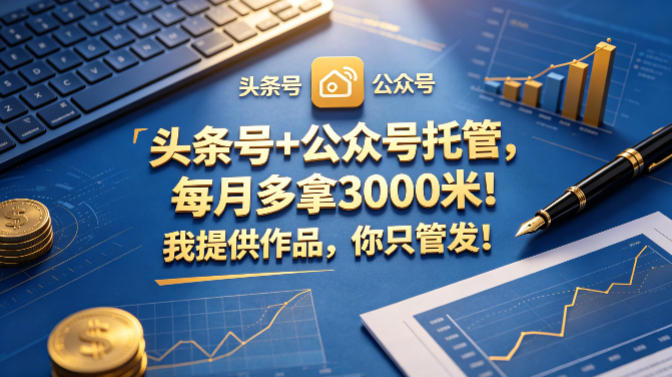 头条号+公众号托管，每月多拿3000米！我提供作品，你只管发！【揭秘】-翌晨科技网