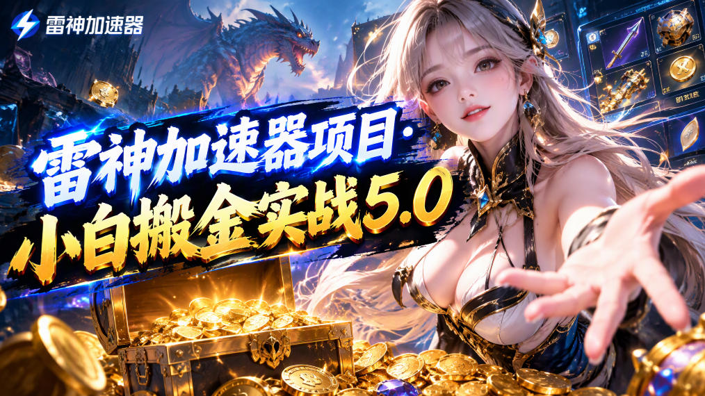 雷神加速器项目·小白搬金实战5.0，抖音W播100-150r，小白入局一天也能几十r-翌晨科技网