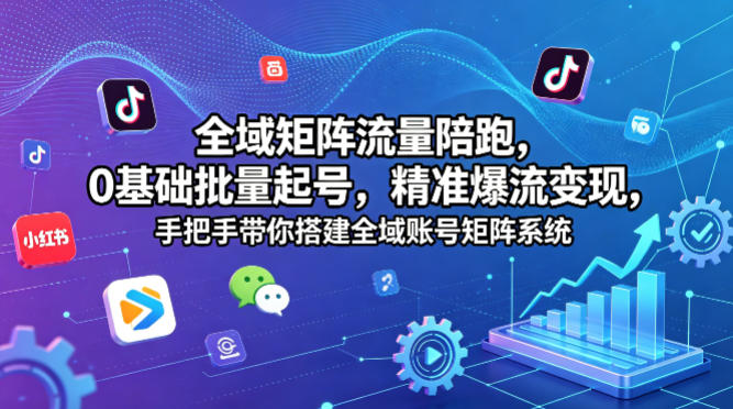 全域矩阵流量陪跑，0基础批量起号，精准爆流变现，手把手带你搭建全域账号矩阵系统-翌晨科技网