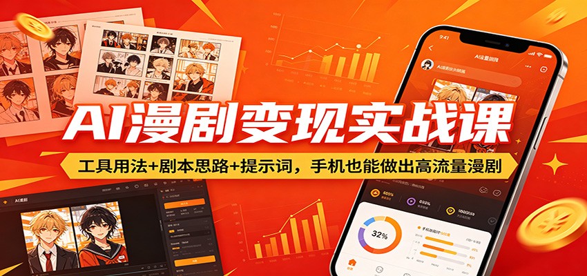 AI漫剧变现实战课：工具用法+剧本思路+提示词，手机也能做出高流量漫剧-翌晨科技网